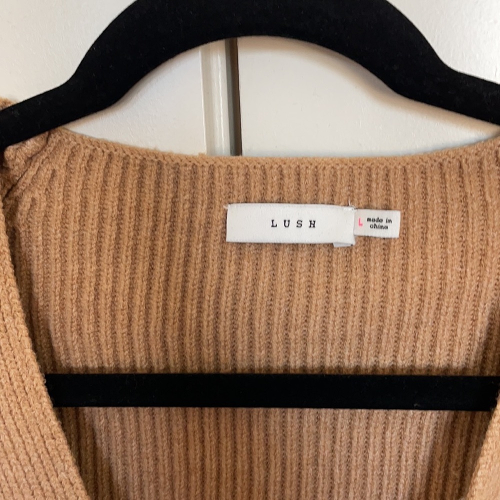 NWOT Lush Crossover Ribbed Sweater - Picture 3 of 5